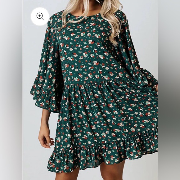 Meritt Floral Green Dress - Picture 2 of 6